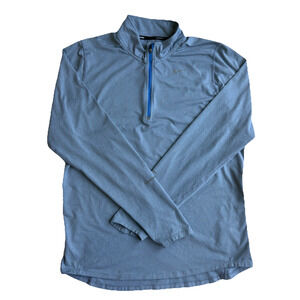 Nike Running Dri-Fit Element 1/2 Zip Running Top Mens Size L Blue Heather Silver